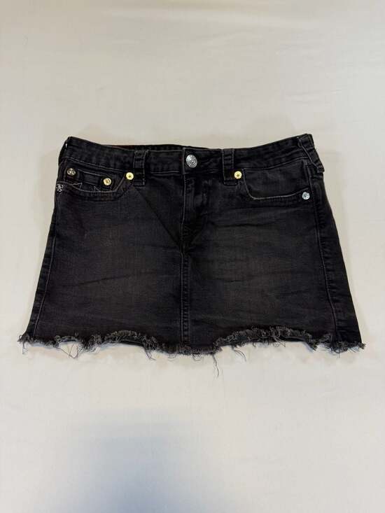 True Religion Dresses & Skirts - True Religion Section Skirt Black Denim Raw Hem Size 29